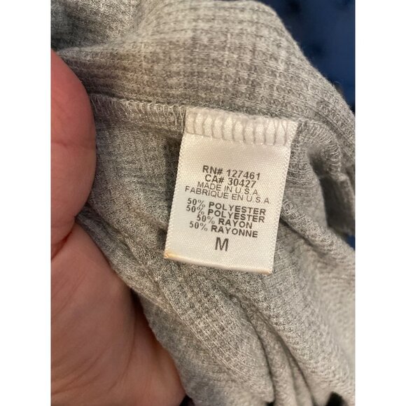 Wildfox Deer Gray Waffle Texture Oversized Slouchy Lightweight Shirt Sz M - Picture 5 of 9